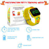 Potty Training Timer Watch Yellow Dinosaur with Flashing Lights and Music Tones - Athena Futures Inc.