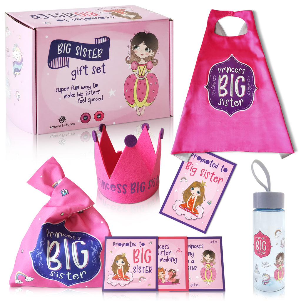 Big Sister Gift Set For Toddler Girls - 6-Pieces Princess Set for Older Sibling - Athena Futures Inc.