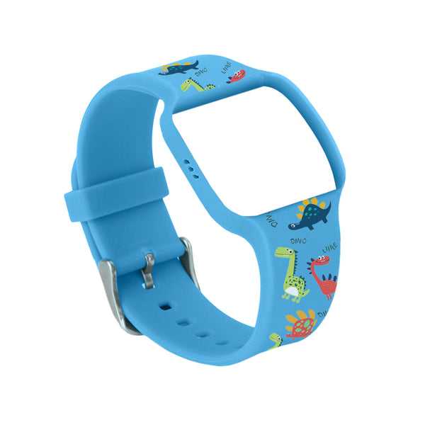 Dinosaur Pattern Blue Colored Watch Band for Use with Athena Futures Potty Training Watch - Athena Futures Inc.